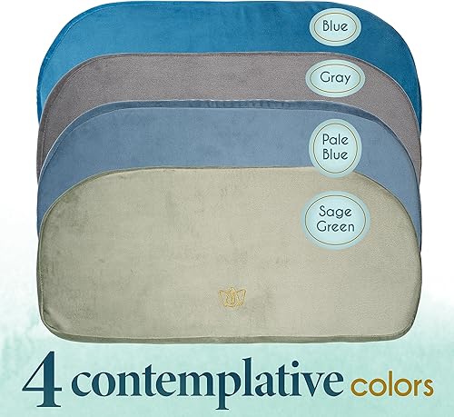 Miniatura 9 de Florensi Banco de meditación  Taburete de meditación de bambú, plegable y ergonómico, banco de oración resistente con cojín de meditación, cómodo