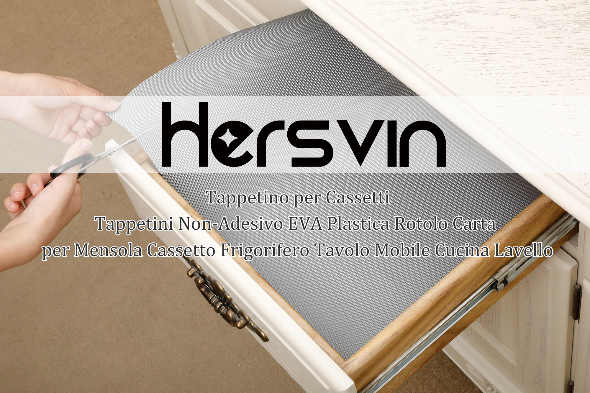 Hersvin Tappetino Per Cassetti Cucina, 50c X 600c Non-adesivo Rotolo - Foto 6