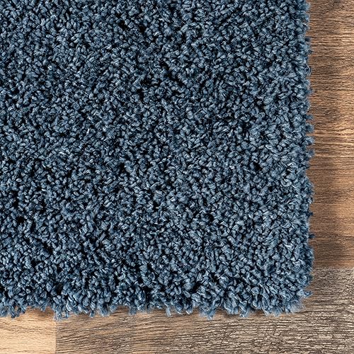 Miniatura 4 de nuLOOM Kara - Alfombra de pasillo sólida, 2 pies 8 pulgadas x 8 pies, color azul