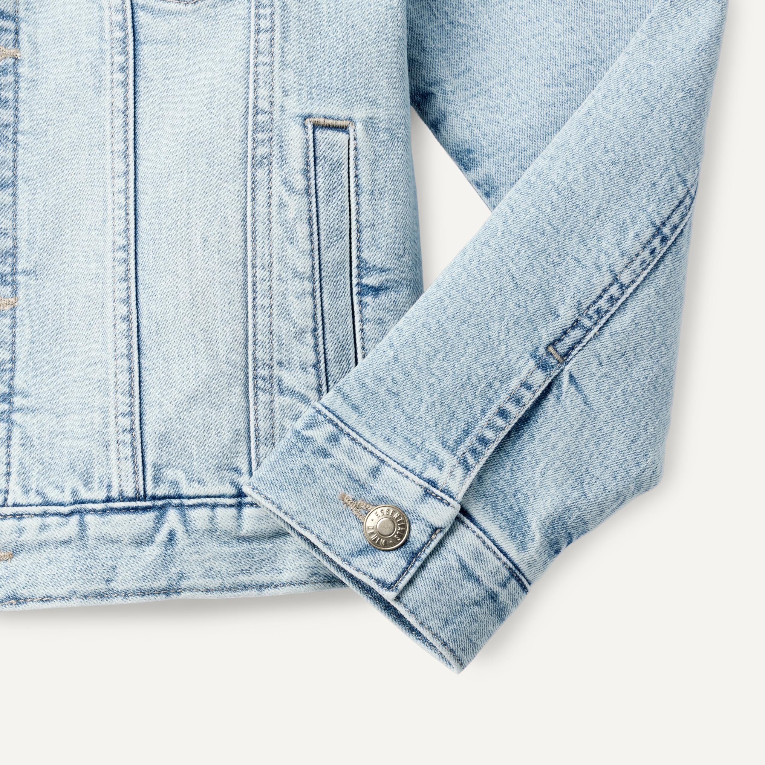 Amazon Essentials Unisex Kids' Medium Stretch Regular-Fit Denim Trucker Jacket for Boys and Girls - 5