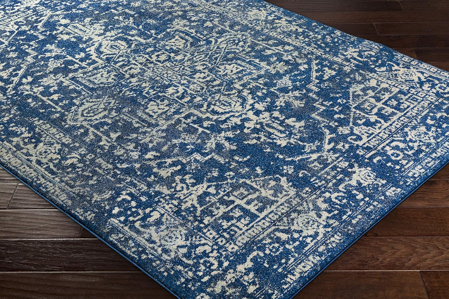 Livabliss Vintage Medallion 5'3" x 7'3" Dark Blue Area Rug