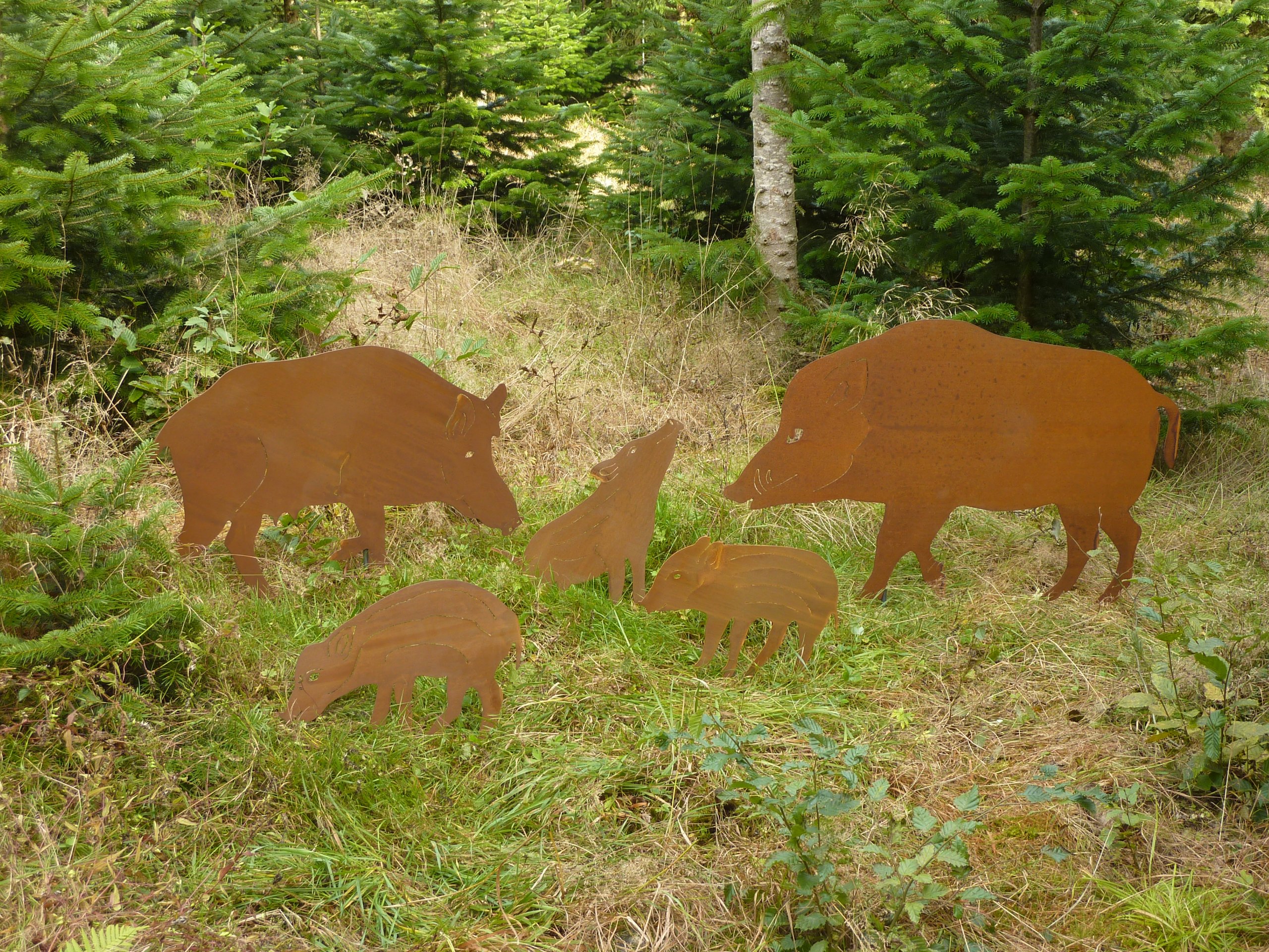 Albert Hechinger Edelrost Wildschweinfamilie