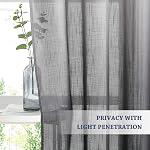 NICETOWN Semi Sheer Black Ombre Curtains 63 inch Length, Grommet Privacy with Light Filtering Vertical Window Treatments Linen Blend for Bedroom / Living Room / Kids Room, W50 x L63, 2 Panels