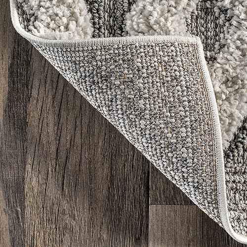 Miniatura 8 de nuLOOM Rebecca - Alfombra de área peluda con textura alta y baja, 5 x 8 pies, color gris