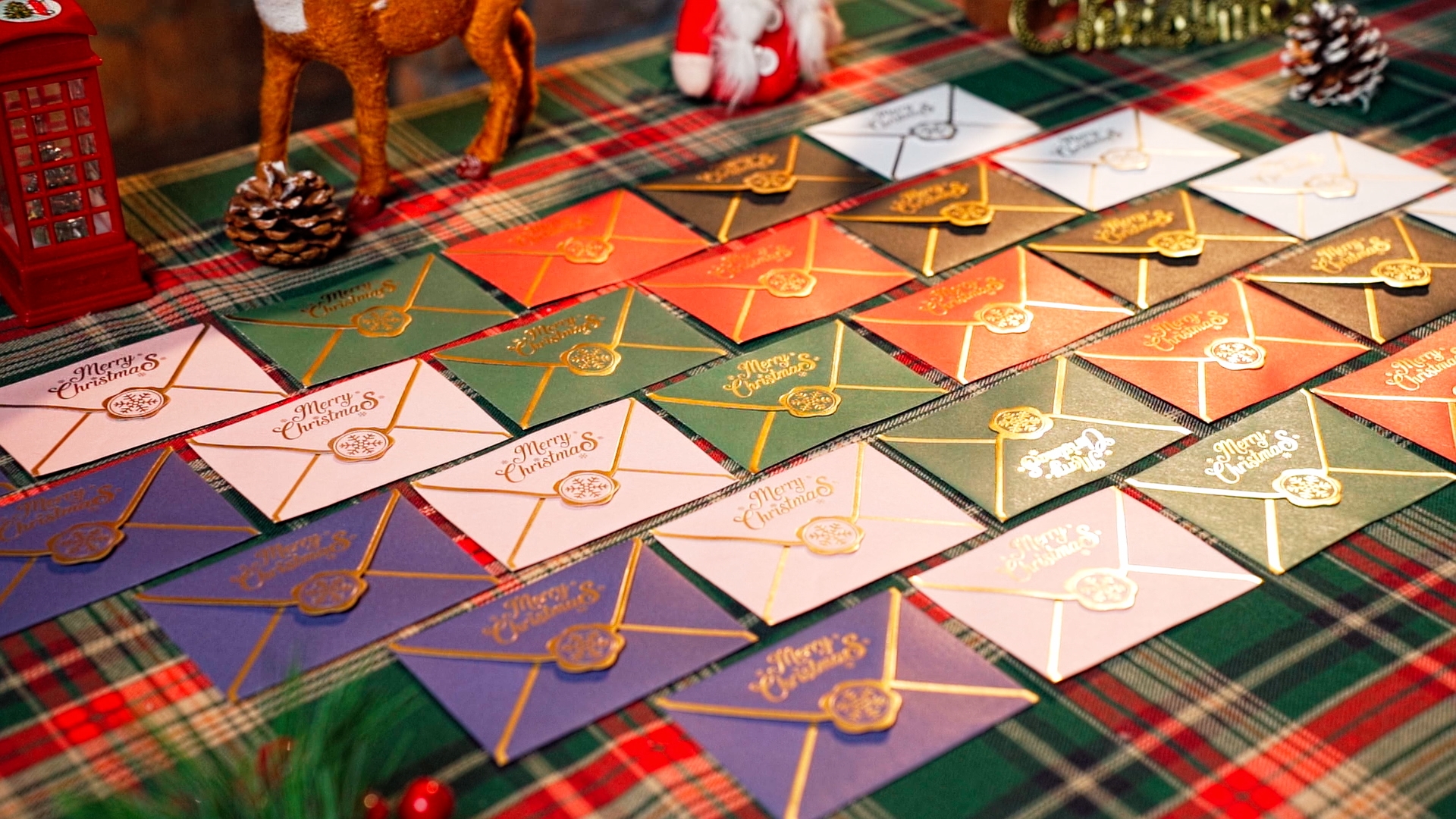 Gift Card Envelopes 50 Pcs Christmas Mini Envelopes With Gold Border ...