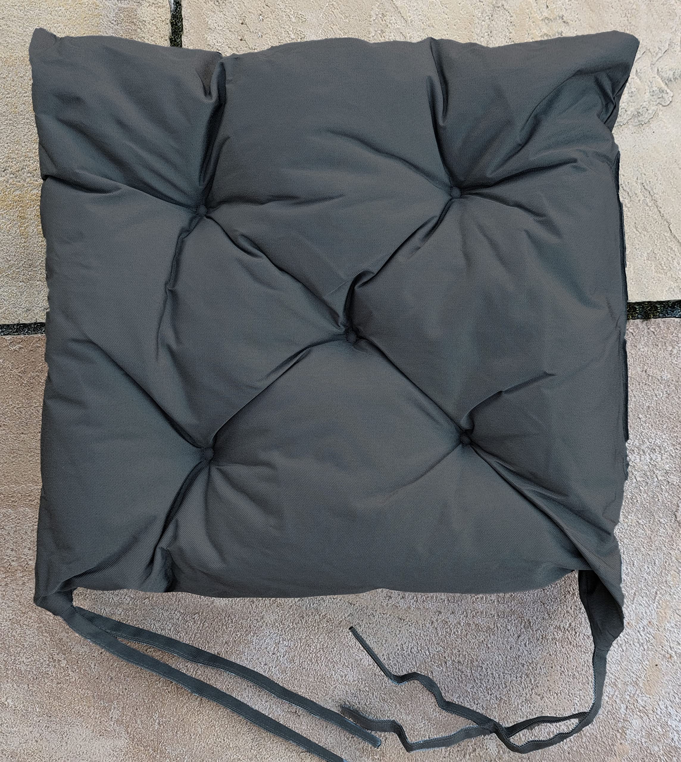 cushion mania Outdoor Chair Seat Pads Bench Pads Waterproof Garden CHUNKY Chair Seat Pads (Chair Pad (40x40x4cm), Grey) — image 1