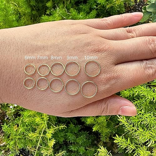 Miniatura 5 de 5 pares de aretes de aro pequeños hechos a mano de plata de ley 925 para cartílago, tragus, hélix, múltiples piercings de 0.236 in, 0.276 in, 0.315