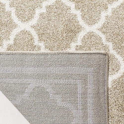 Vista 35 de Safavieh Amherst Collection AMT422B - Alfombra para interiores y exteriores, color gris claro y beige