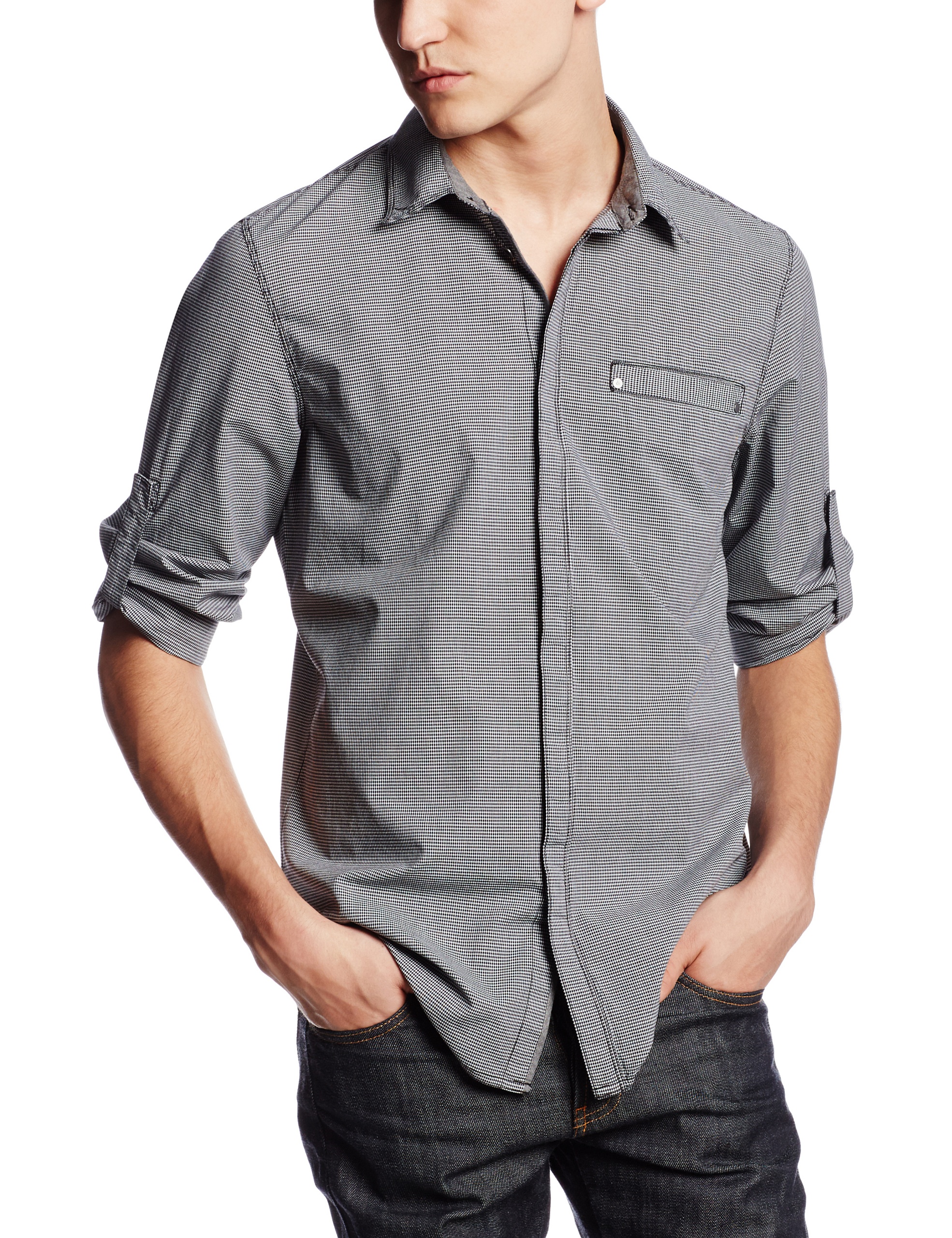 Calvin Klein Jeans Men's Small Gingham-Check Shirt