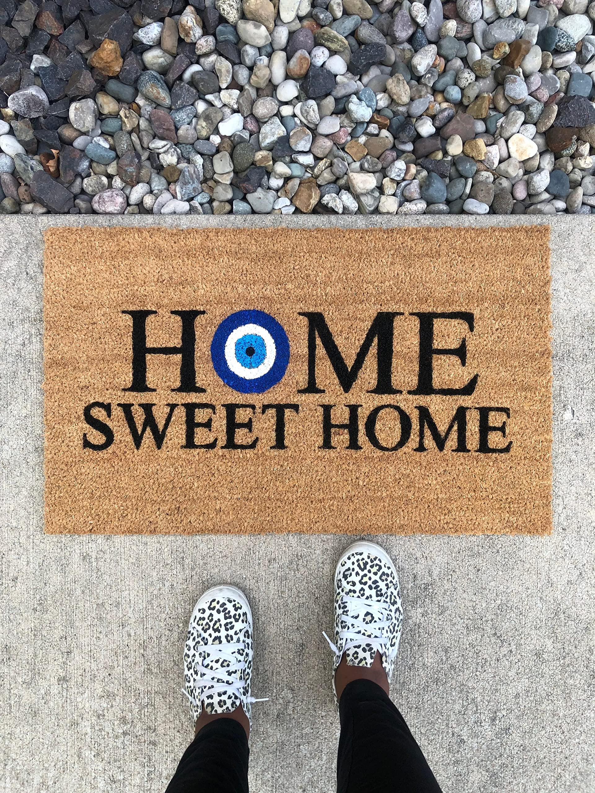 Evil Eye Welcome Mat - Boho Decor - Cute Home Sweet Home 16x24