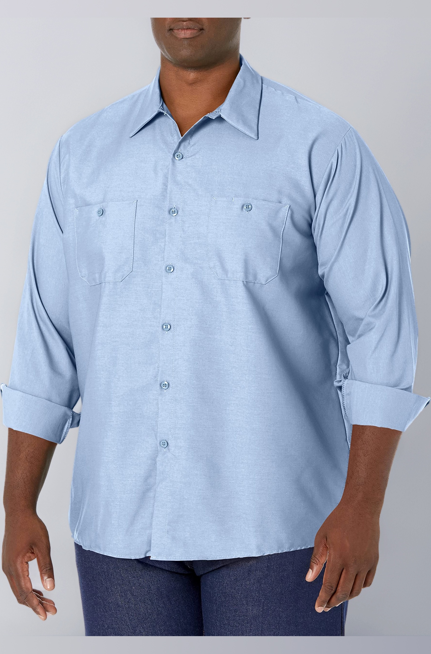 Red Kap Men's Long-Sleeve Industrial Work Shirt