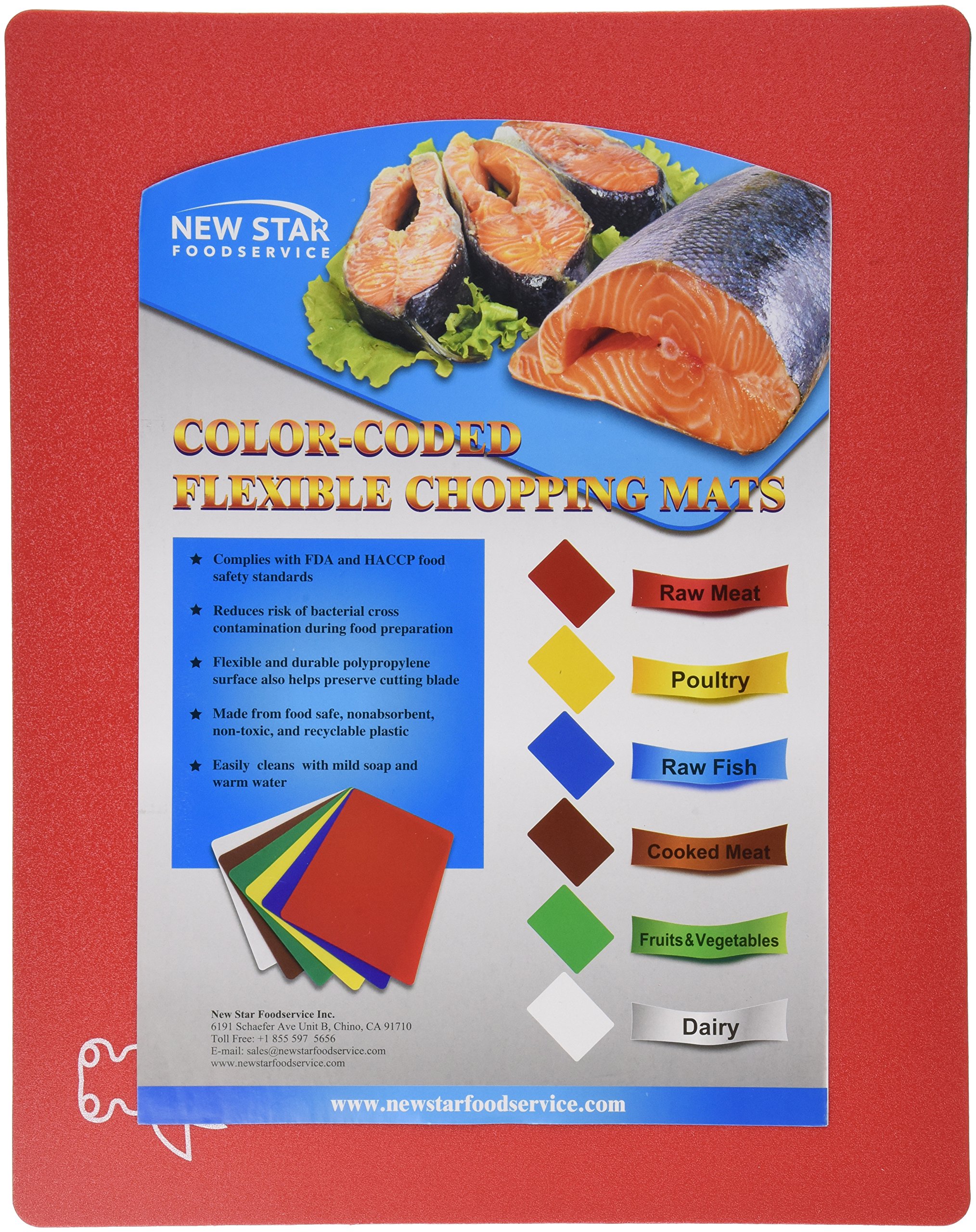 New Star Foodservice 42627 Flexible Cutting Board, 12-Inch by 15-Inch, Assorted Colors, Set of 6