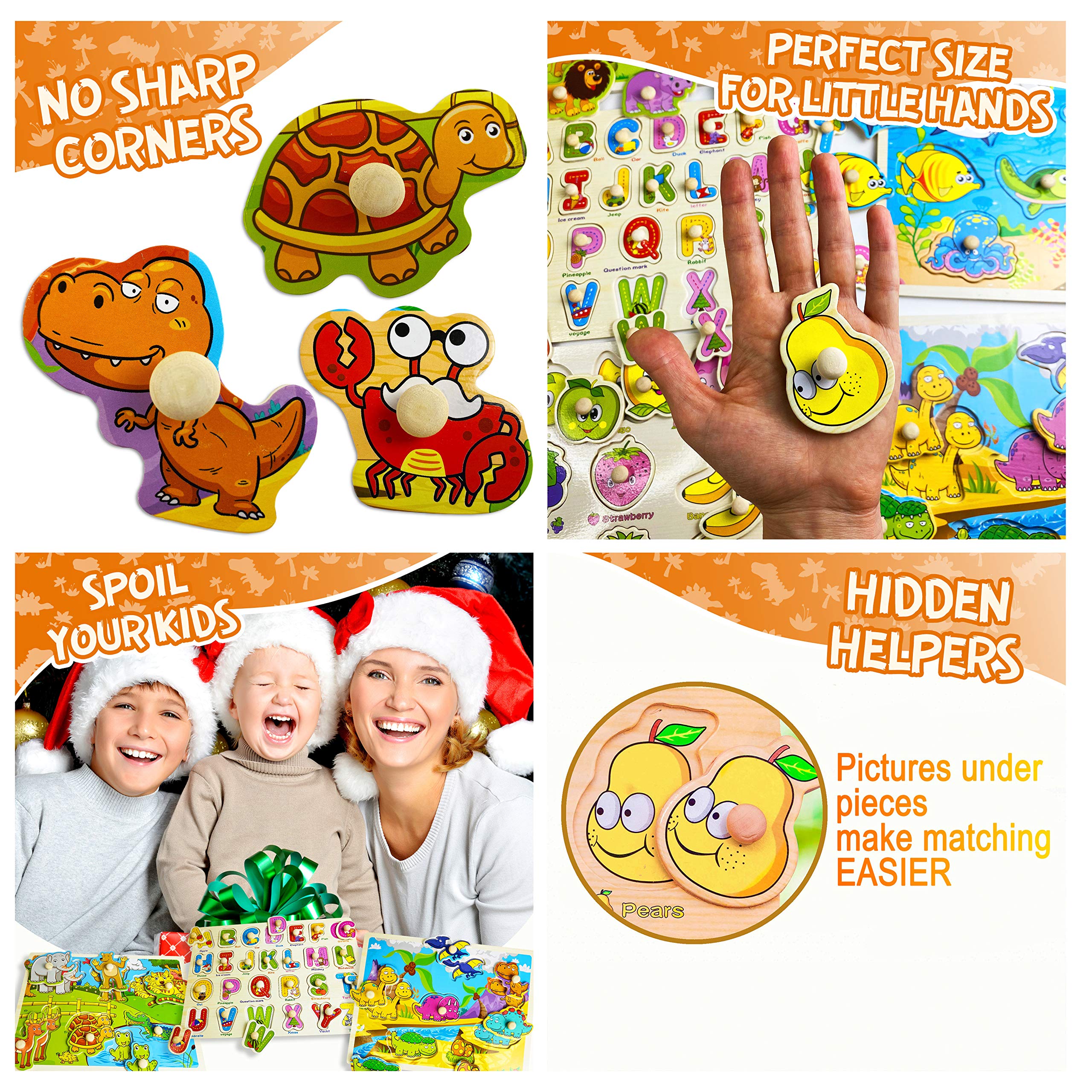 7 Pack Wooden Puzzles for Toddlers 2 3 4 5 Years Old 7 Colorful