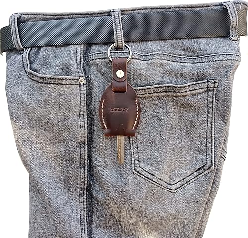 Handmade Key chain Leather Protective Key Holder Large Capacity Protective Case Key sleeve key fob case (Style D)