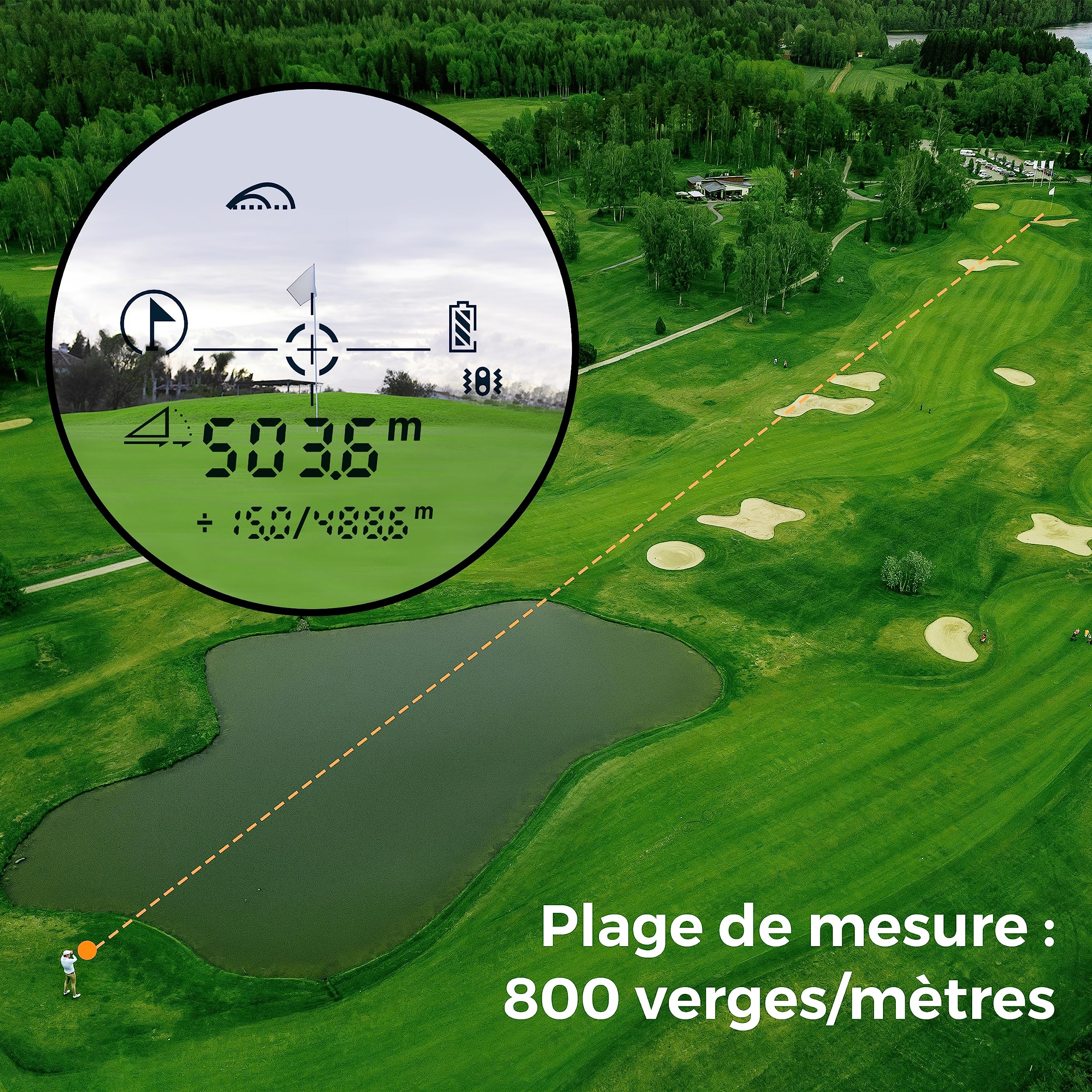 Télémètre de Golf CIGMAN Télémètre Laser 800-1000 Yards avec Pente Rechargeable par USB, grossissement élevé, Vibration de Verrouillage du mât de Drapeau, Mesure de Niveau, Mesure de Vitesse