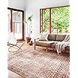 Loloi Layla Collection LAY-11 Cinnamon/Sage 2'-0" x 5'-0" .13" Thick Accent Rug, Soft, Durable, Vintage Inspired, Distressed, Low Pile, Non-Shedding, Easy Clean, Printed, Living Room Rug