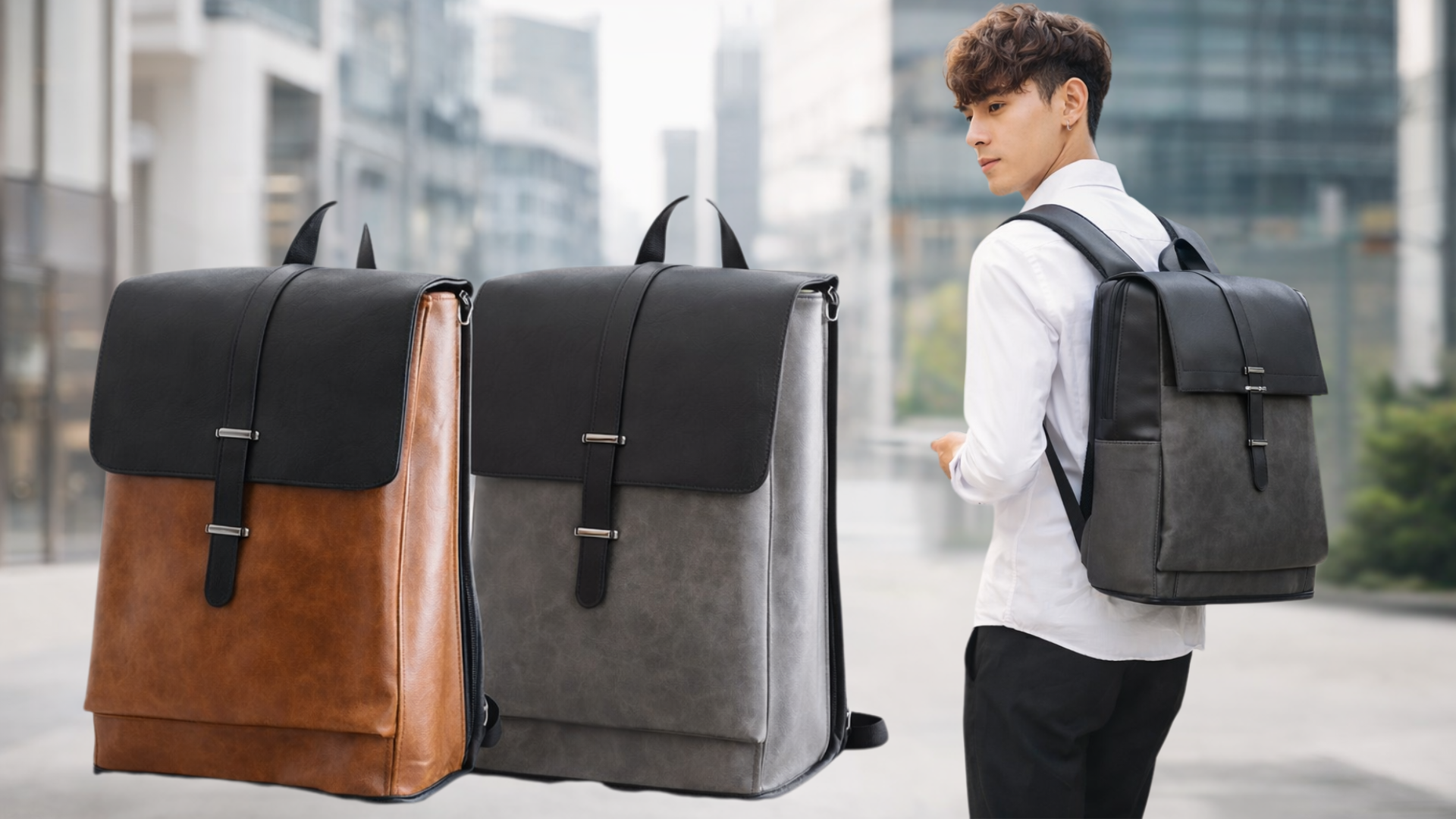 Tuerer Designer Rucksack Watch TOURTIER Retro PU Leather Large Laptop Backpacks on Amazon Live