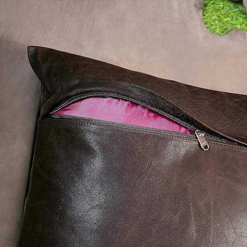 Miniatura 6 de KUIRMODA Funda de almohada de piel de cordero  Funda de cojín decorativa para sofá  Fundas para sala de estar y dormitorio, 22 x 22 pulgadas