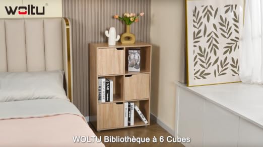 WOLTU Bibliothèque Étagère de Rangement, Meuble Cube 59,6x29x91cm - Les Beatles, Paul McCartney, John Lennon, RIngo Starr, George Harrison WOLTU Bibliothèque Étagère de Rangement, Meuble Cube 59,6x29x91cm