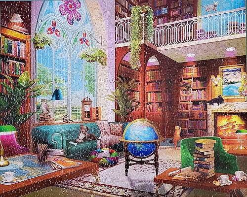 Miniatura 3 de Springbok - The Library - Rompecabezas de 1000 piezas- Desafíate a ti mismo con esta imagen colorida para los amantes de los libros