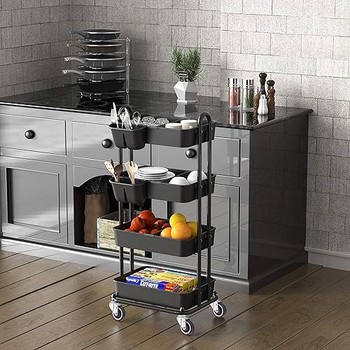 Miniatura 6 de Paquete de 4 ruedas de poliuretano escalonadas y completas de 4 pulgadas, con rodamiento de bolas doble, rueda giratoria con tornillos, capacidad