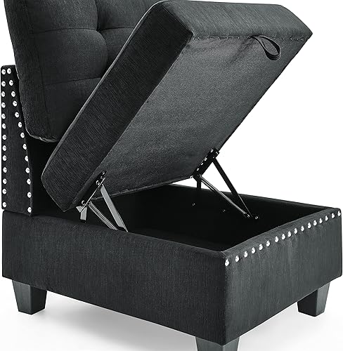 Miniatura 10 de Juegos de muebles de sala de estar, sofá modular seccional, sofás y sofás combinados, sofá de terciopelo en forma de U de 116 pulgadas con función