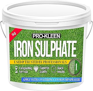 Pro-Kleen Iron Sulphate 1 KG PREMIUM Ferrous (Makes up to 1000L When Diluted & Covers up to 1000m2) Pure Lawn Tonic- Lawn Conditioner and Turf Hardener. Dry Powder soluble in water