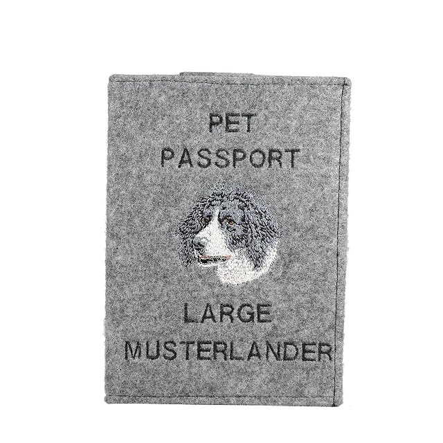 Art-Dog Funda para Pasaporte para Perros - Funda de Fieltro Hecha a Mano con Patrón Bordado