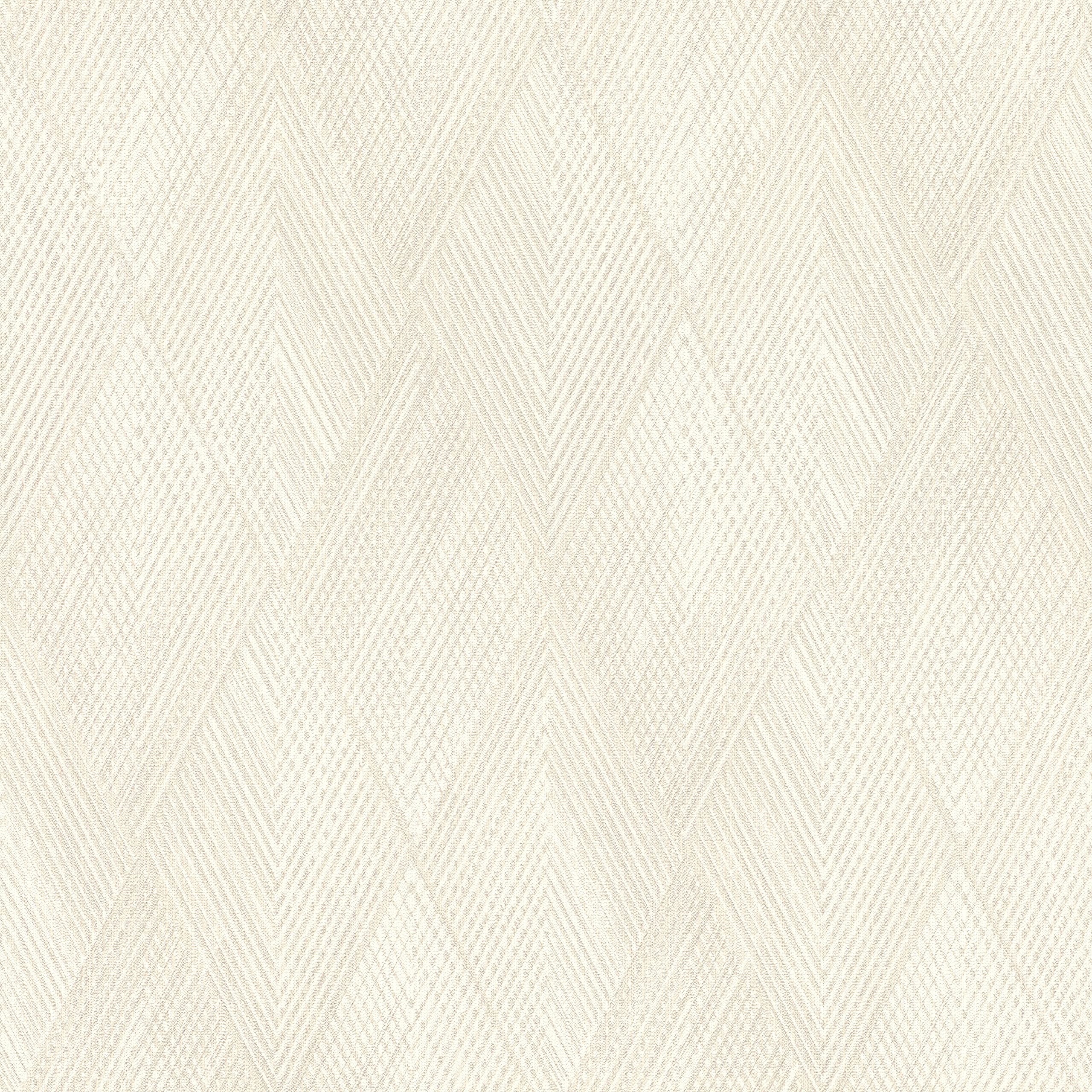 Rasch Papier peint non tissé 844108 - Blanc crème avec motif géométrique en losanges de la collection Perfecto VI - 10,05 m x 0,53 m (L x l)