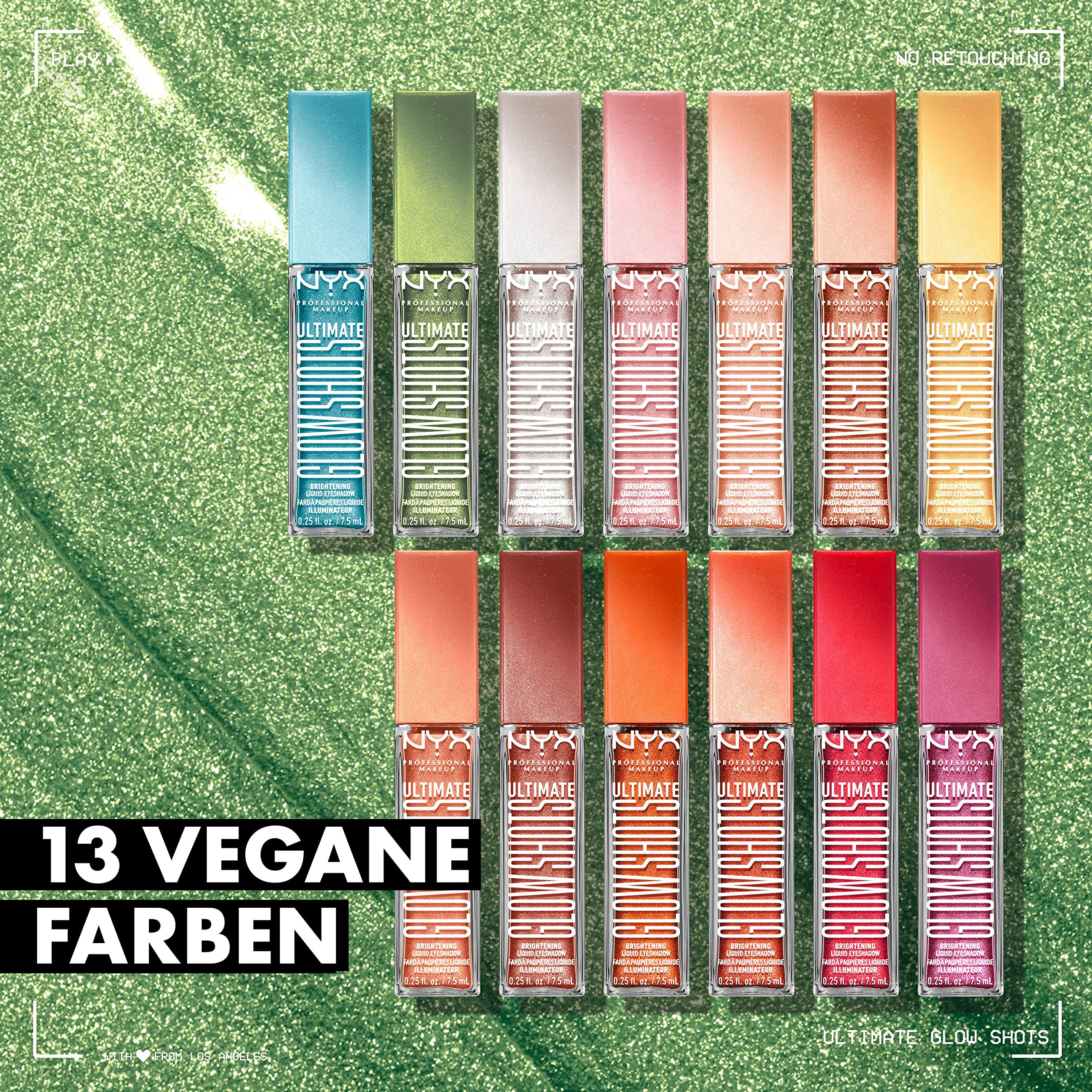 NYX PROFESSIONAL MAKEUP Ultimate Glow Shots, Liquid Eyeshadow, Long-Lasting Shimmer Eye Shadow with Vitamin C - Highkey Lychee: Mango Moment 0.25 Fl Oz (Pack of 1)