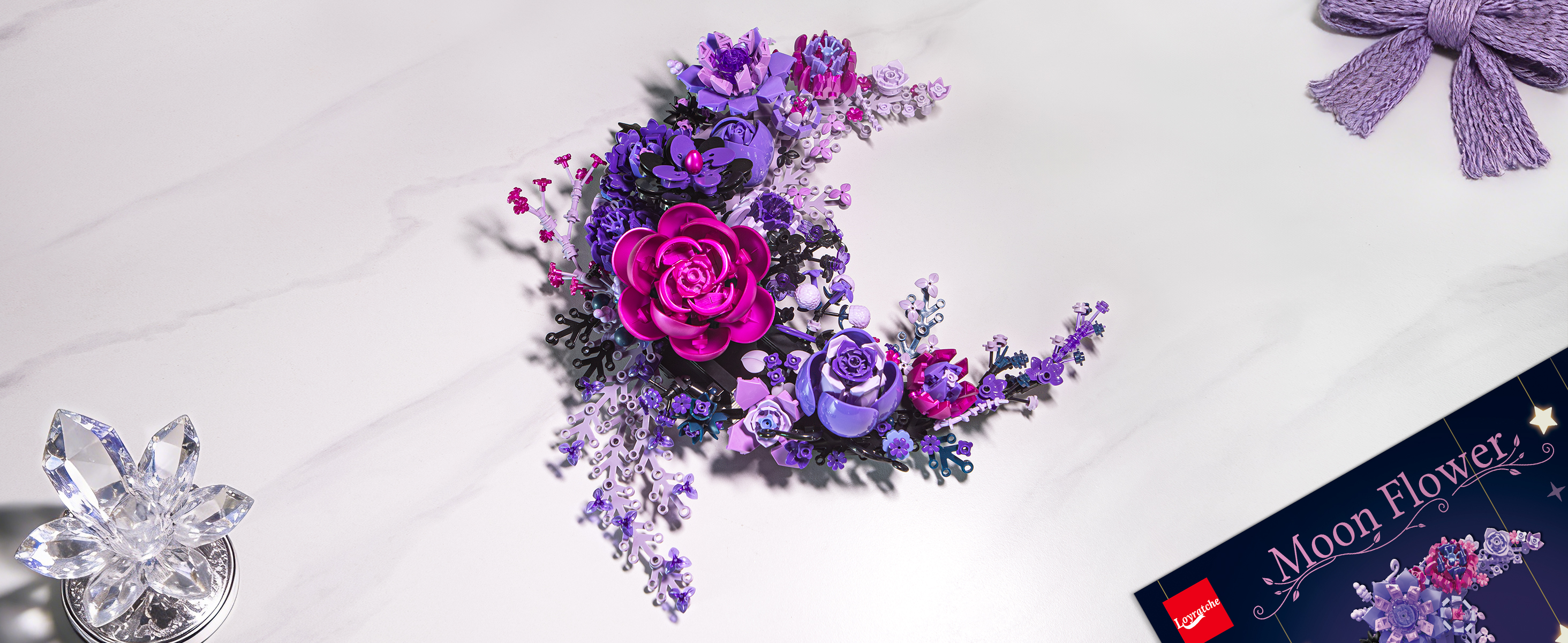 Amazon.com: Loyratche Purple Moon Flower Building Set, Botanical