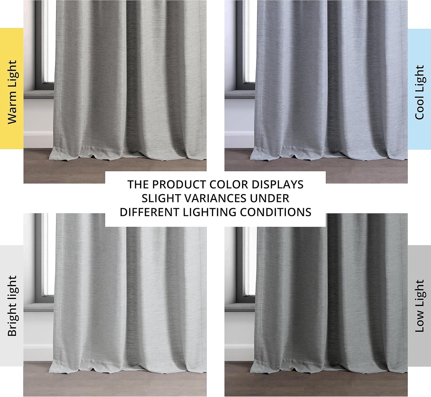 HPD Half Price Drapes Bellino Textured Faux Linen Room Darkening Curtains 96 Inches Long (1 Panel), Curtains for Bedroom & Living Room, 50W x 96L, Vista Grey