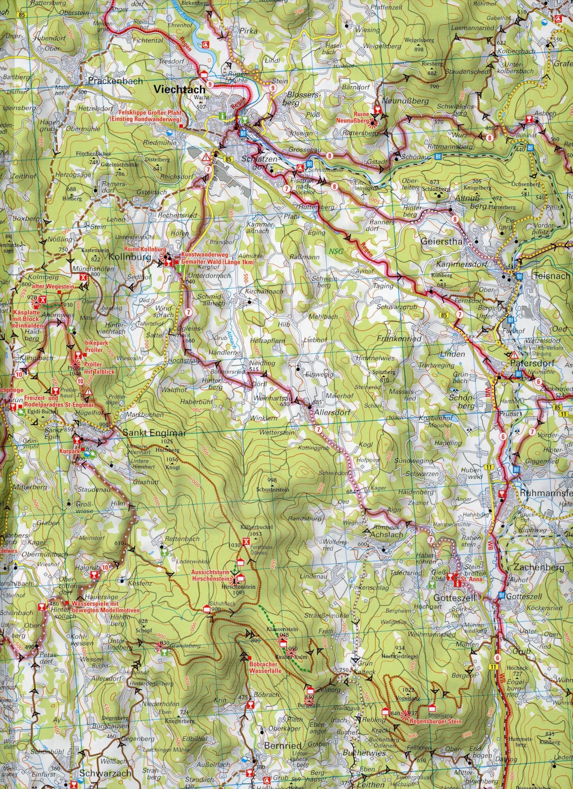 ADFC-Regionalkarte Traumhafte E-Bike-Touren im Bayerischen Wald, 1:75.000, mit Tagestourenvorschlägen, reiß- und wetterfest, GPS-Tracks Download