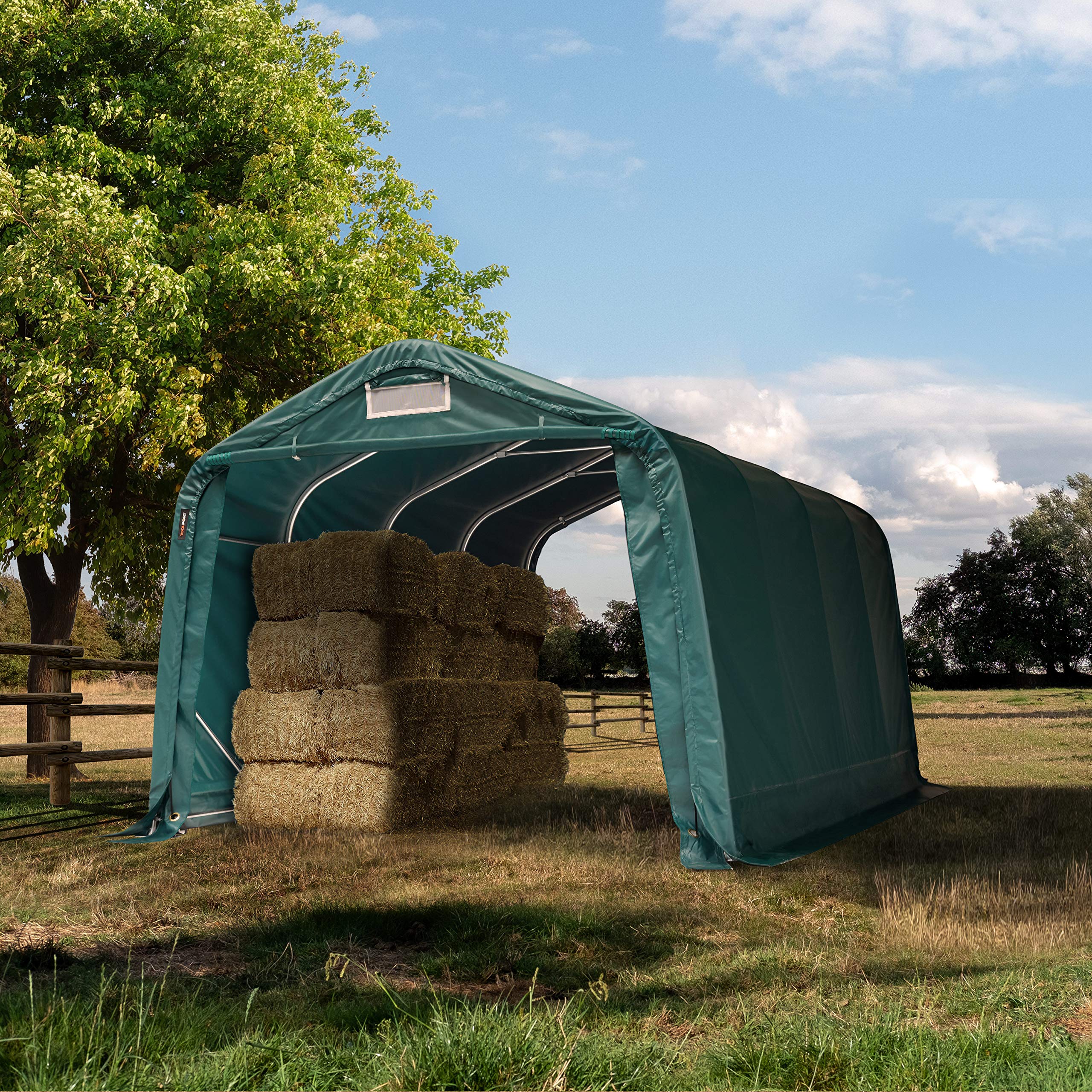 TOOLPORT Tenda da pascolo 3,3x4,8 m, Telo Verde in PVC 2300N