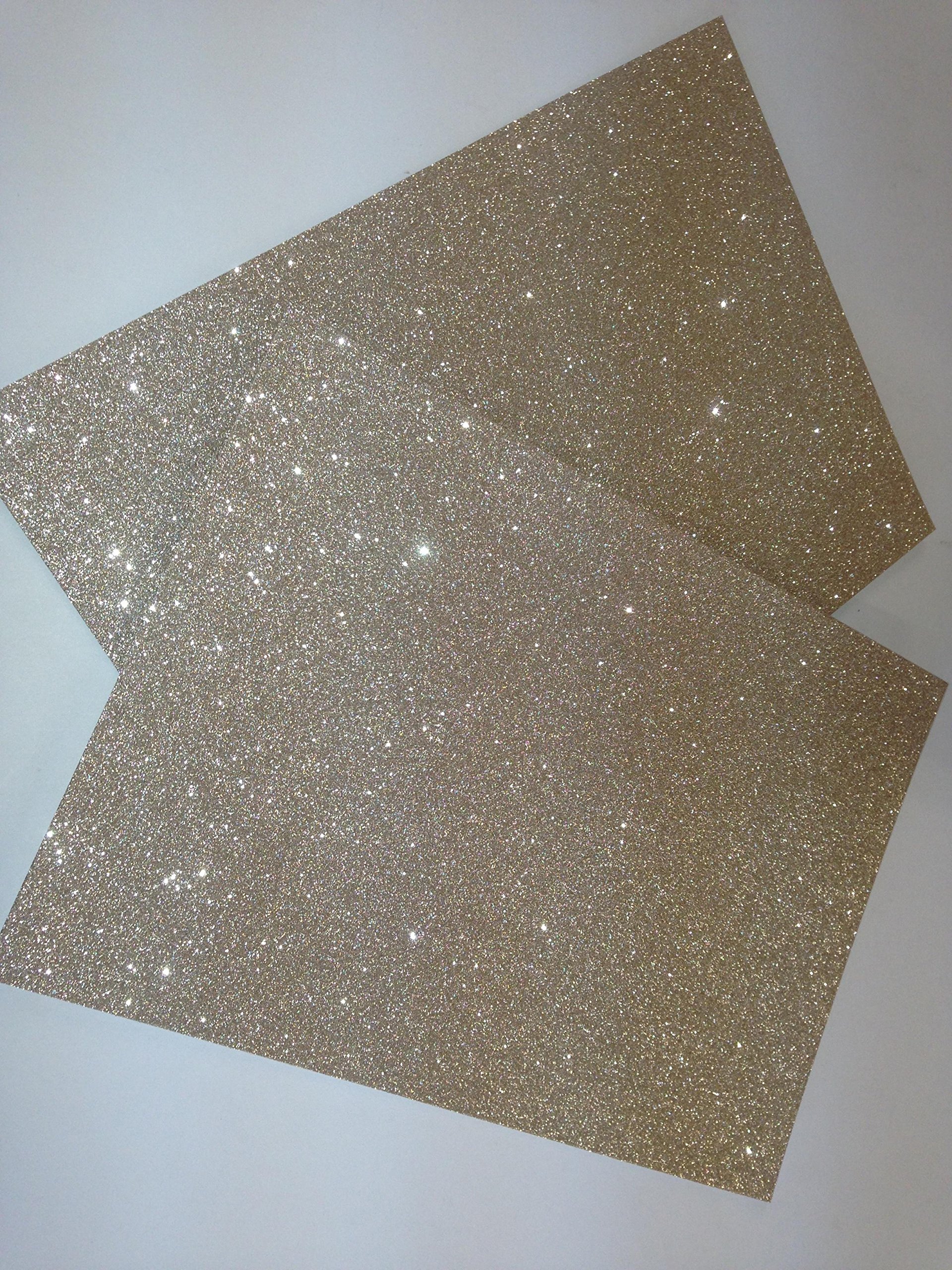 10 Sheets of Champagne Soft Touch Glitter Card