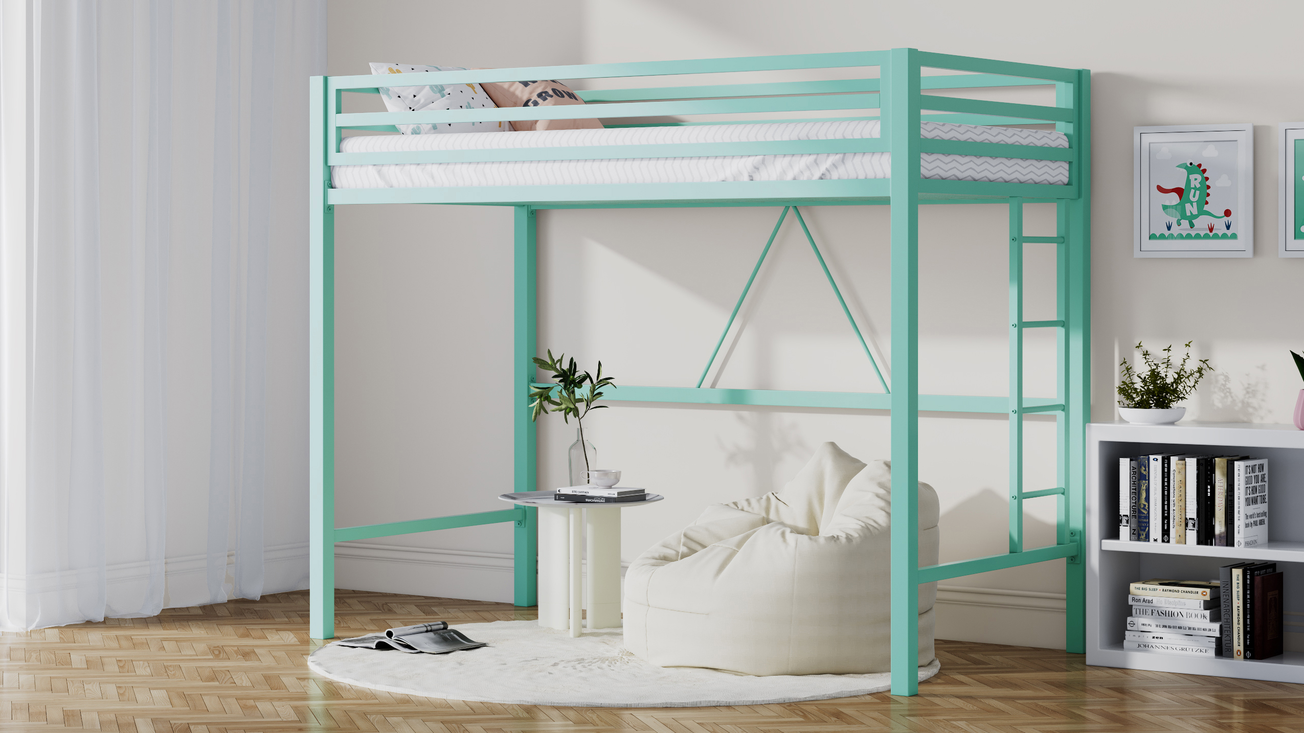 Amazon.com: SHA CERLIN Loft Bed Twin Size with Ladder and