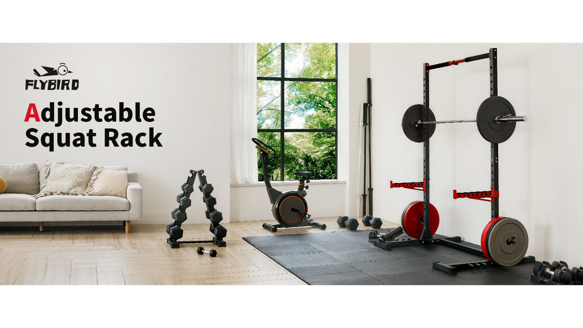 FLYBIRD Power Cage, 1600lbs Multi-Function Power Rack With