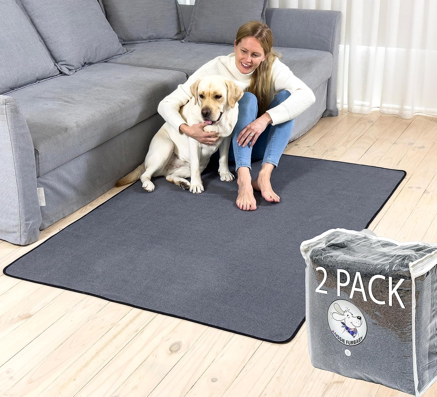 2PK AUSSIE FURBABY XXL Washable Reusable Puppy Pads Absorbant Toilet