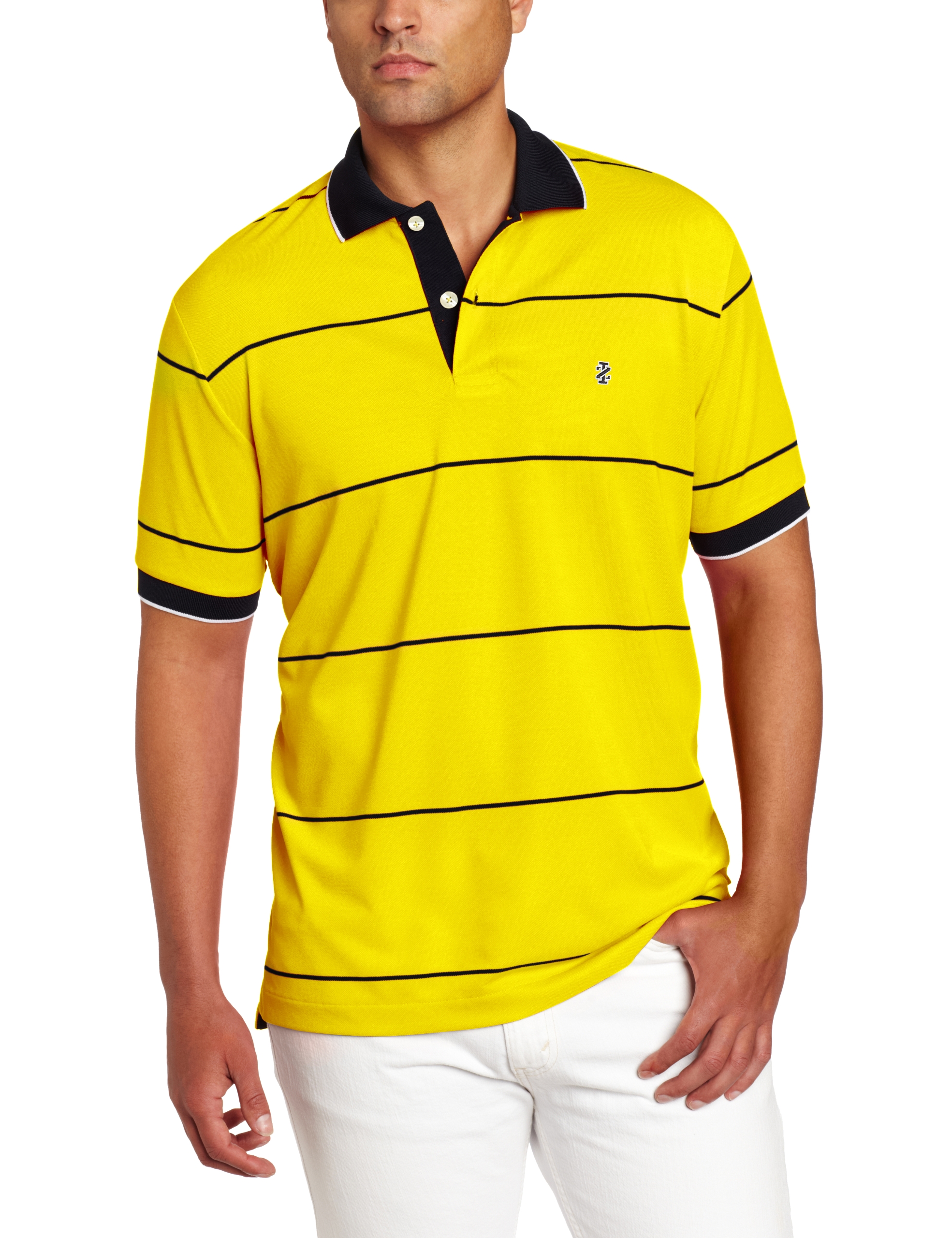 IZOD Men's Short Sleeve Stripe Pique Polo