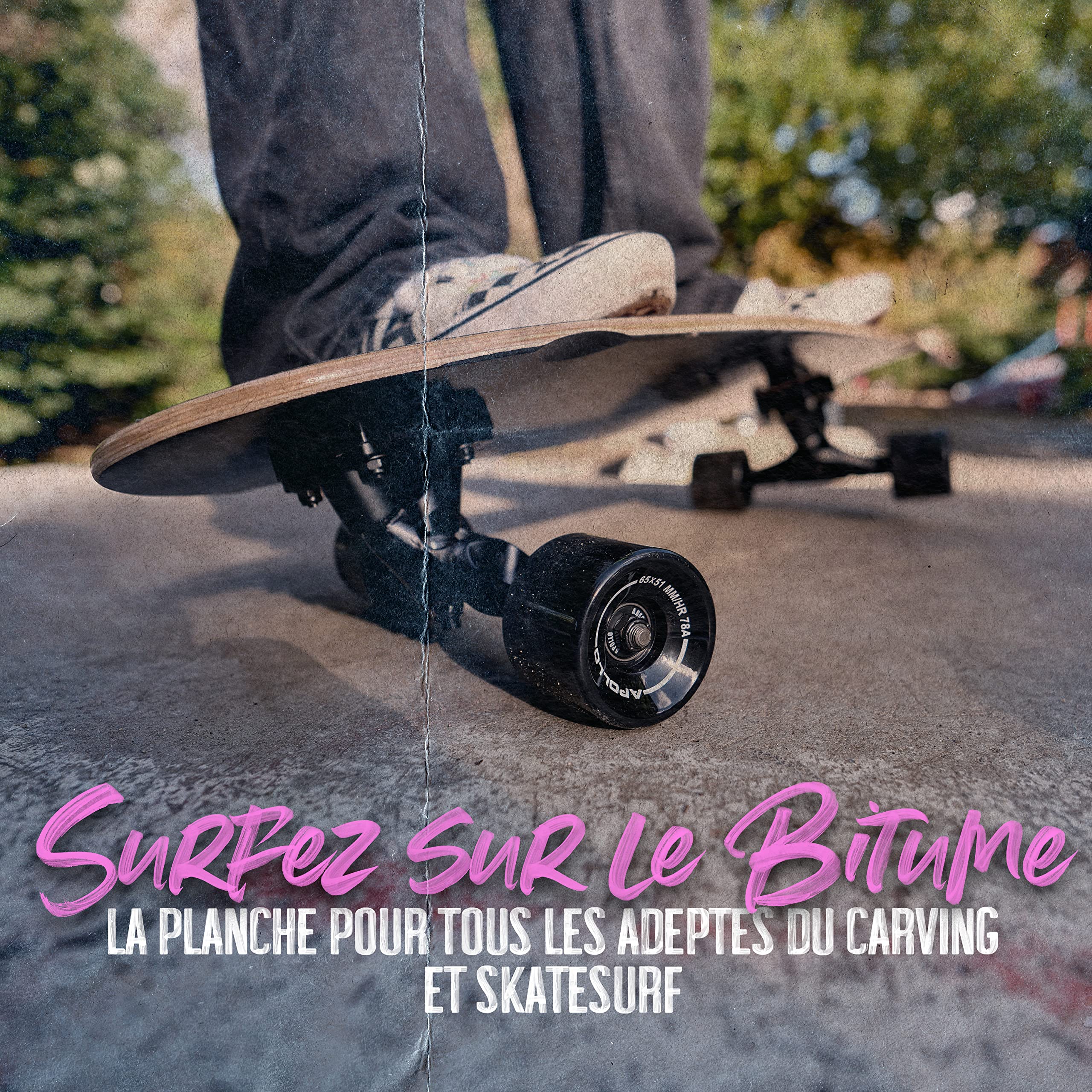 Apollo Surf Skateboard Enfant À Partir De 6 Ans | Mini Longboard Enfant | Mini CruiserBoard pour L’Entraînement Au Surf | Carving Et Pumping | Essieu Style Surf De Haute Qualité | Skateboard Adulte