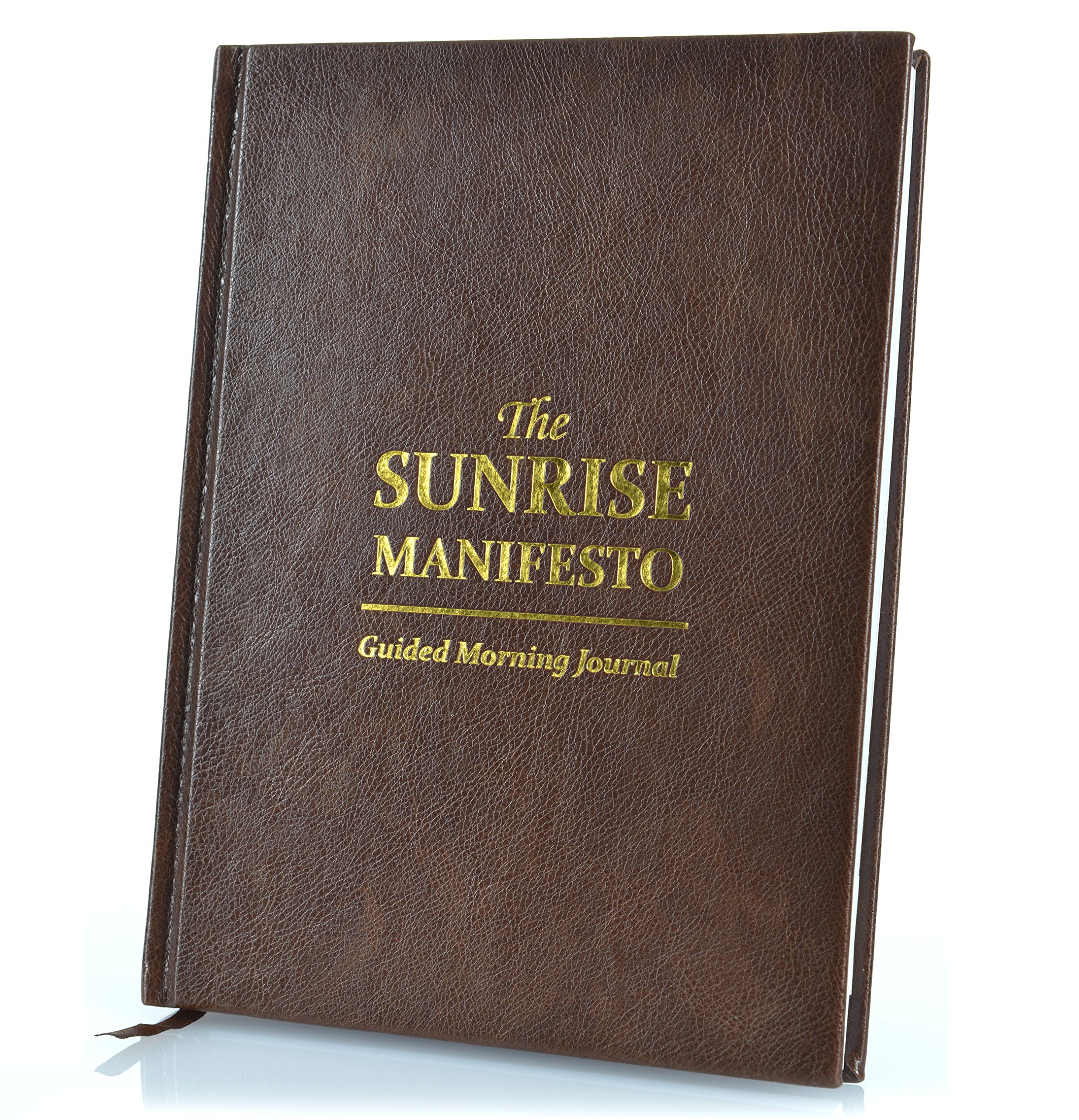 SaltWrap The Sunrise Manifesto Guided Morning Journal (Brown) - Minimalist Morning Pages for Gratitude, Productivity, and Focus