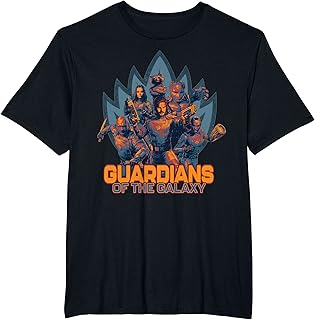 MarvelGuardians of the Galaxy Volume 3 Team with Crest T-ShirtOEKO-TEX STANDARD 100