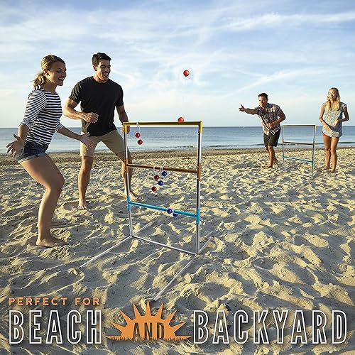 Miniatura 10 de Franklin Sports - Juego de pelotas, incluye 2 pelotas, con bases ponderadas y 6 bolas - Escalera de golf para jugar al aire libre en la playa o el