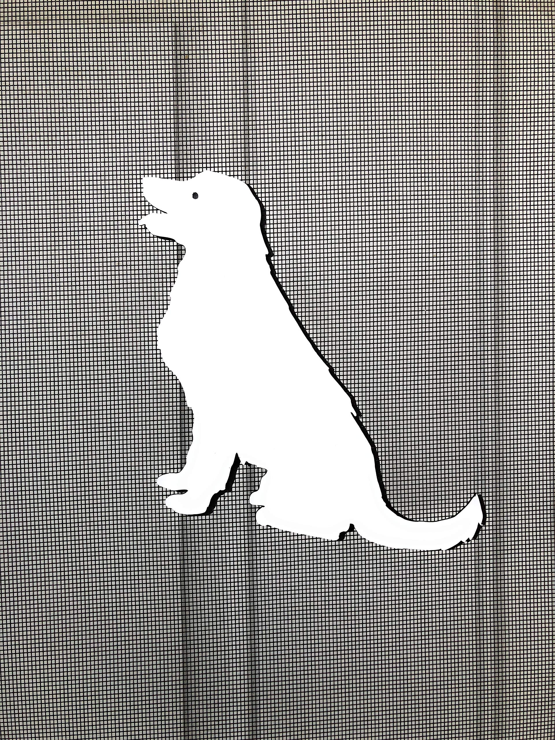 DCentral® Golden Retriever Flexible VinylvScreen Magnets: Double-Sided. White-Easier to See. Decorative. Helps to Stop Walking into Screens, Covers Small Tears, for Non_RETRACTABLES Size 6.2" x 5.2"