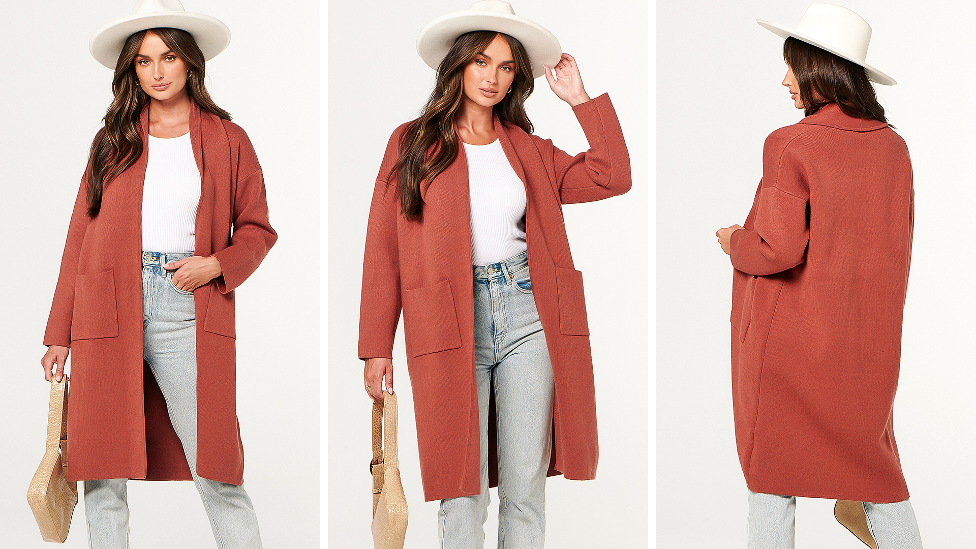 ANRABESS Women's Cardigan Long Sweater Oversized Open Front