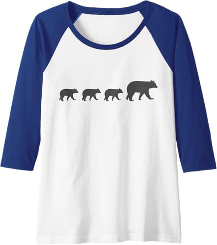 Miniatura 3 de Mama Bear Three Cubs Cute Mothers Day Gift Raglan Baseball Tee Black/White,Dark Heather Grey/White,Navy Blue/White,Royal