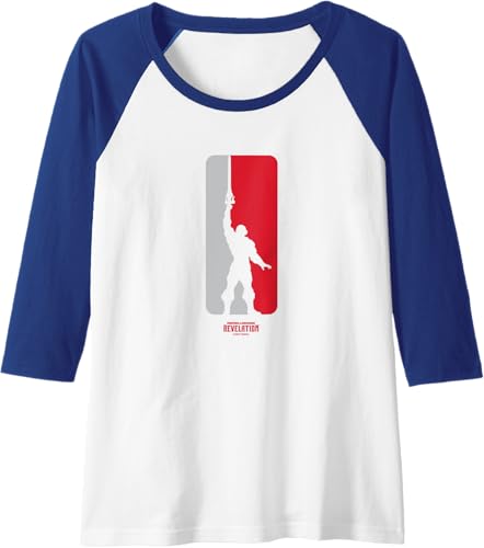 Miniatura 5 de MOTU - Camiseta de béisbol raglán con logotipo de silueta He-Man, Negro -