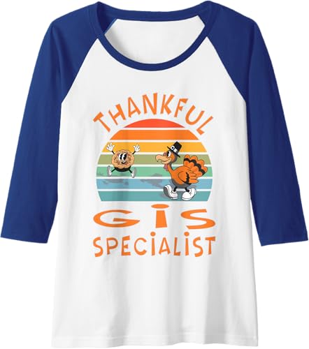 Miniatura 4 de GIS Specialist Job Funny Thanksgiving Raglan Baseball Tee