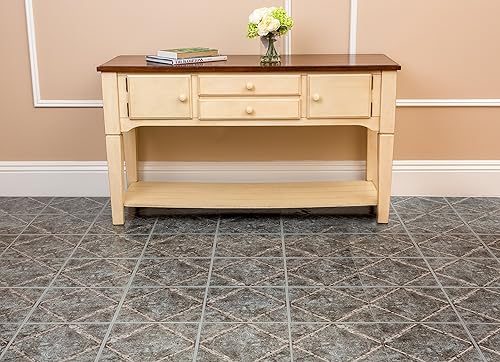 Miniatura 33 de Tivoli - Azulejos de vinilo autoadhesivos, 45 azulejos de 12 x 12 pulgadas, madera gris ceniza, despegar y pegar, suelo de bricolaje para cocina