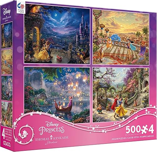 Miniatura 3 de Ceaco - Paquete múltiple 4 en 1 - Disney - Thomas Kinkade - (4) rompecabezas de 500 piezas